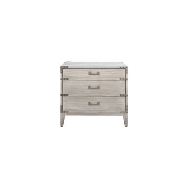 SAFAVIEH Light Grey (Fully Assembled) Couture Home Collection Nisha 3-Drawer Wood Nightstand