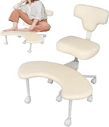 yoakaiax Silla de oficina con patas cruzadas, silla de meditación, sillas de oficina con patas cruzadas con ruedas, sillas ergonómicas para arrodillarse, silla de escritorio con soporte lumbar y : Amazon.es: Hogar y cocina