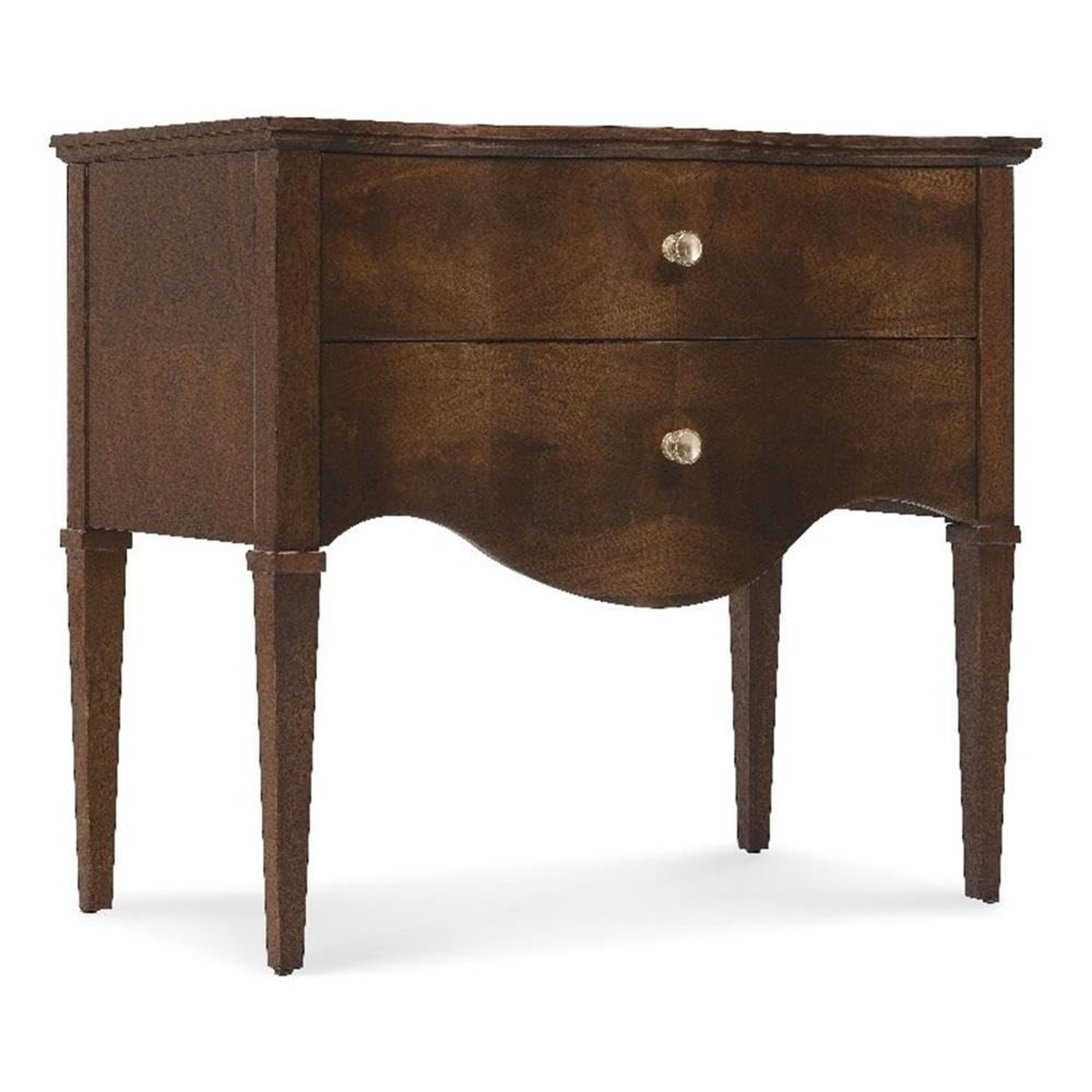 Hooker Archives 2-Drawer Nightstand Dark Natural Wood Finish