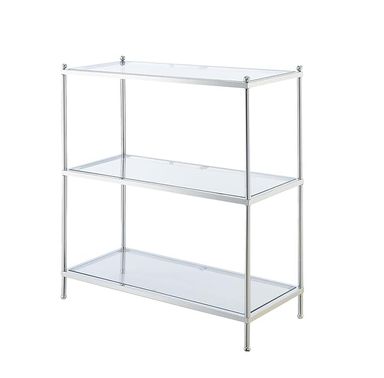 Amazon.com: Convenience Concepts Royal Crest 3 Tier Bookcase, Chrome / Glass : Home & Kitchen