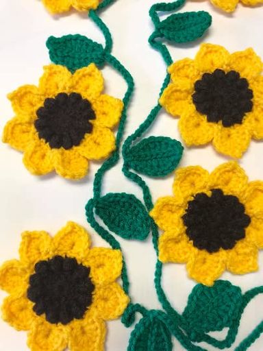 Amazon.com: Crochet Sunflower Garland : Home & Kitchen