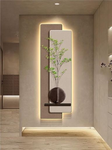 Amazon.com: FBEICNU LED Sandstone Green Plant Decoration Painting, Living Room Corridor Mural, 3D Wall Art Decoration, Art Sculpture Suitable for Living Room and Bedroom, 13.8 * 41.3 Inches(A) : Home & Kitchen