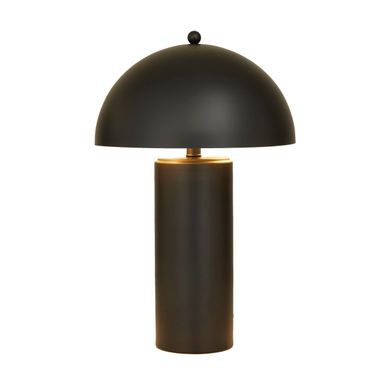 Deco 79 Metal Room Accent Lamp Table Lamp with Dome Shade, Lamp 14" x 14" x 22", Black
