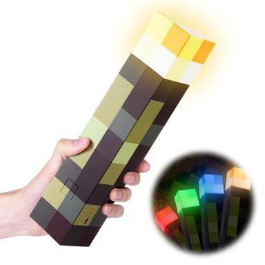 Craft Lamp fakkel wandlamp 4 kleuren - 28 cm hand/muurverlichting, oplaadbare led-lamp fakkel met haak, 3D nachtlampje met USB-opladen voor kinderen, geschenken, feestdecoratie, cosplay Vier kleuren + oplaadkabel