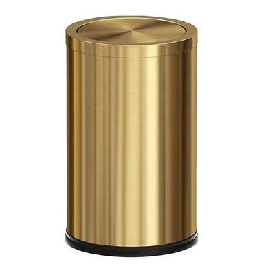 Gold 4.7GAL Kitchen Trash Can with Lid, Cylindrical, 9.64" H x 9.64" W x 9.64" D, Stainless Steel, Odor Seal, Indoor Use Only 4.7gal-gold