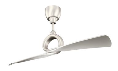 Kichler Link 54" Ceiling Fan in Brushed Nickel, 2-Blade Contemporary Fan for Bedroom or Living room with Remote, (54" W x 24.25" H), 300168NI