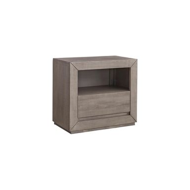 Progressive Furniture Palisades 1-Drawer Wood Nightstand in Stone Gray-Beige