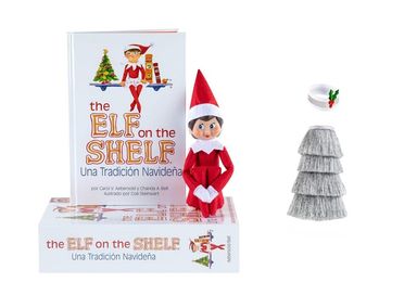 The Elf on the Shelf Blue Eyed Girl with Claus Couture Tiny Tinsel Dress