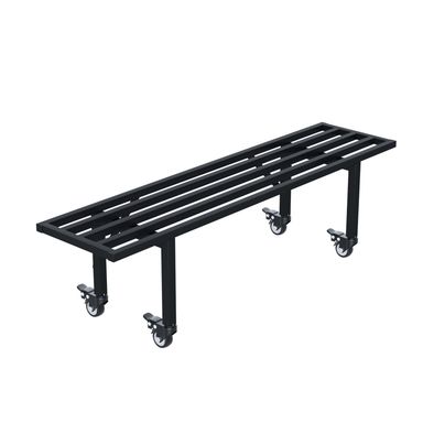 Zhongma One Tier Metal Plant Stand with Wheels,(35.43 L x 8.66 W x 10.3 H) Heavy Duty Plant Holder for Home, Window,Garden, Plant Lovers, Display Stand 1 Tier: 35.43 L x 8.66 W x 10.3 H with Wheels