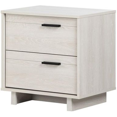 South Shore Fynn 2-Drawer Nightstand, Winter Oak, 16.5D x 22.25W x 22.25H in