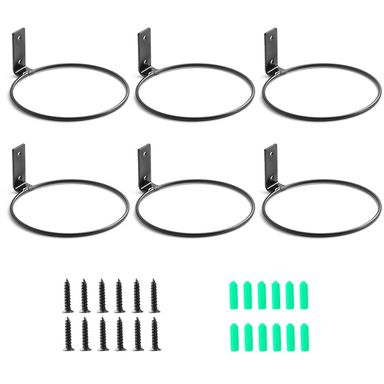 Plant Holder Ring 6 Inch Wall Mounted, 6 Pack Flower Pot Hangers Metal Plant Stand Hanging Bracket Basket Hooks 6 inch-6 Pack