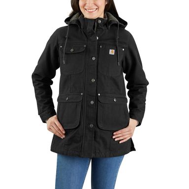 Carhartt Women's 105512 Women's Loose Fit Weathered Duck Coat Small Black