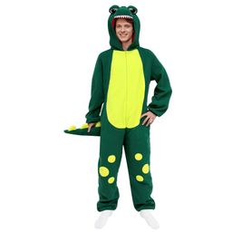 Green Dinosaur Adult Onesie Pajamas - Halloween Christmas Costume Small