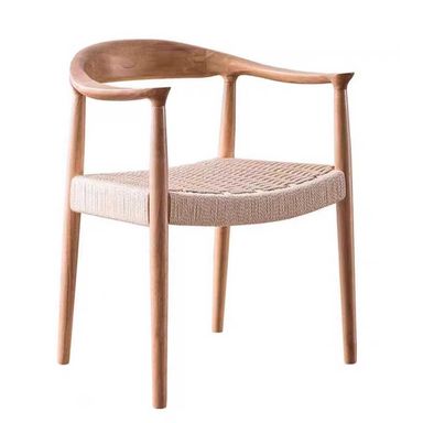 Advanced Vintage Casual Chairs, Mid Century Modern Dining Room Rattan Armchairs - Solid Wood, Fully-Assembled (Color: Wood-A, Size: 59x47x73cm) 59x47x73cm Wood-a