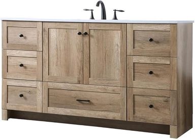 Amazon.com: Elegant Lighting VF2860 Soma 60" Free Standing Single Basin Vanity Set with Cabinet and Marble Vanity Top - Natural Oak : Tools & Home Improvement