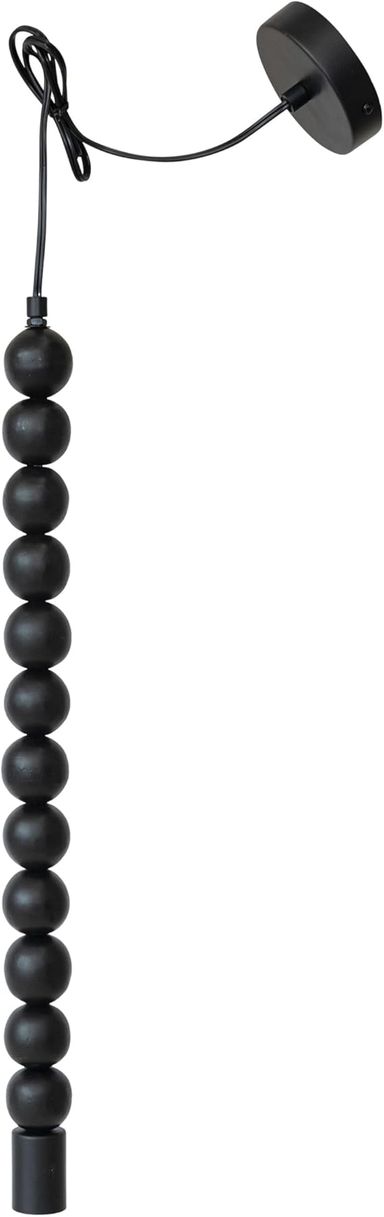Bloomingville Mango Wood Bead Drop Pendant Lamp, Black - Amazon.com