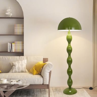Green Floor Lamp Unique Mushroom Lamp,Standing Lamps for Living Room,Mid Century Modern Tall Lamp for Bedroom Corner with Foot Switch,59in Cool Floor Lights,E26/E27 Bulbs Compatible Green Mushroom