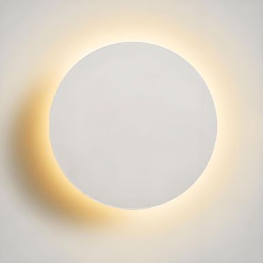 Modern LED Wall Sconces, 3000K Warm White Round Disc Shape LED Wall Light, Minimalist Indoor Mounted Lamp for Bedroom, Bathroom, Living Room, Hallway, Corridor White 5.1"