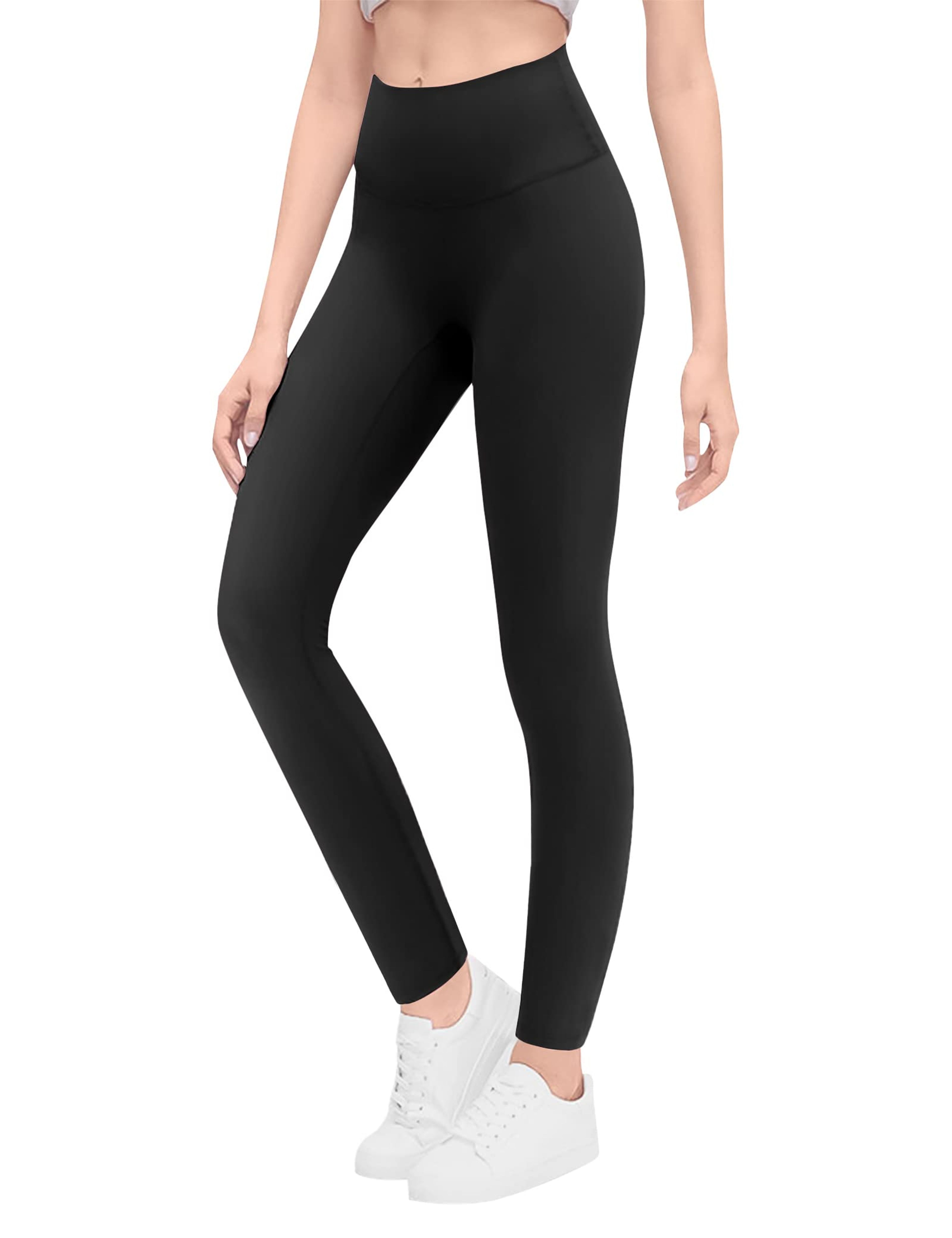 Girls High Waisted Yoga Leggings Running Pants Black 12-13 Years