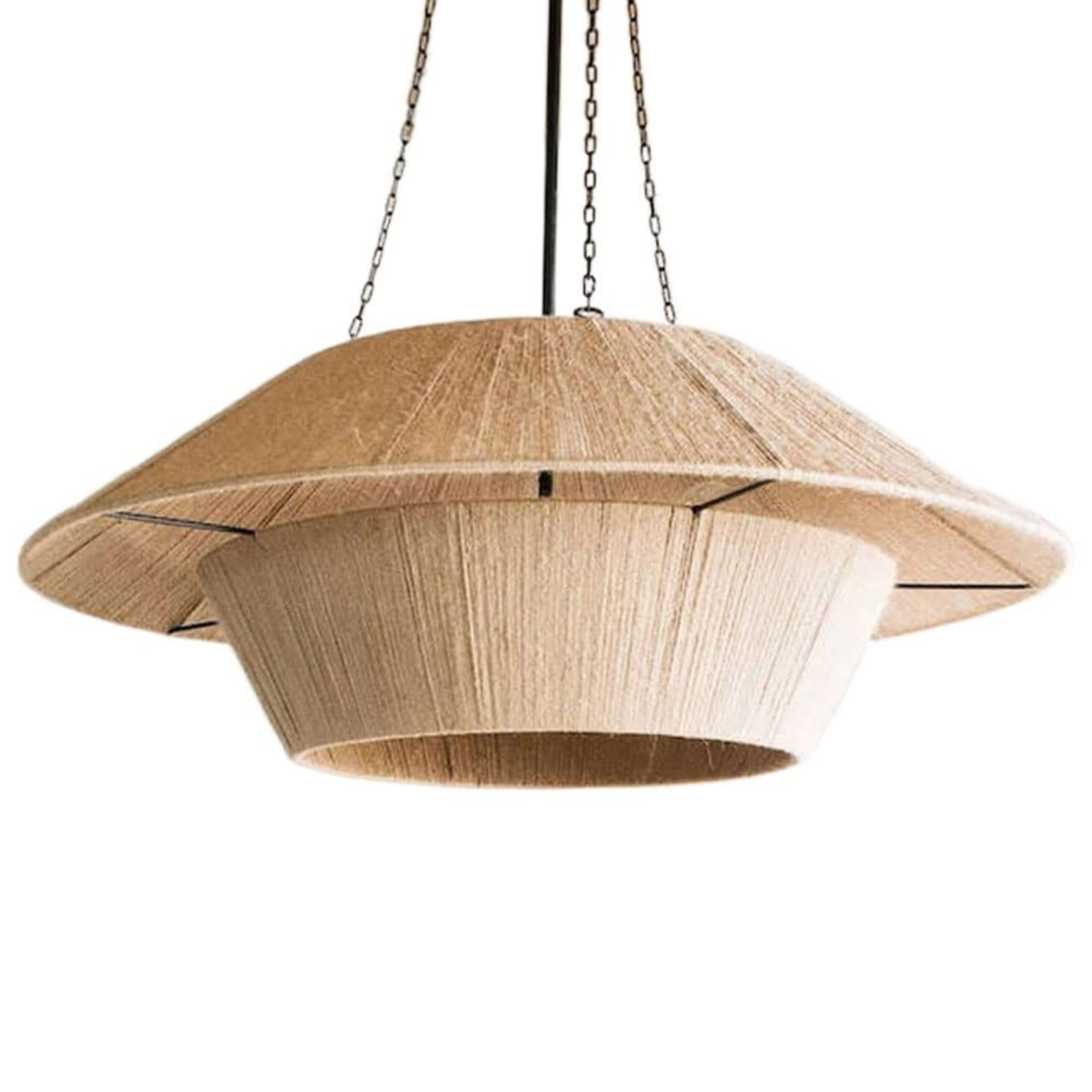 Japanese Handwoven Hemp Rope Chandelier Pendant Lamp