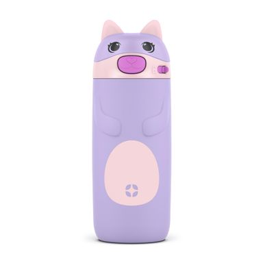 Ello Ellies 12oz Vacuum Insulated Stainless Steel Kids Water Bottle with Straw and Built-in Carrying Handle and Leak-Proof Locking Lid for School Backpack, Lunchbox and Outdoor Sports, Cat Cat 12 Ounces