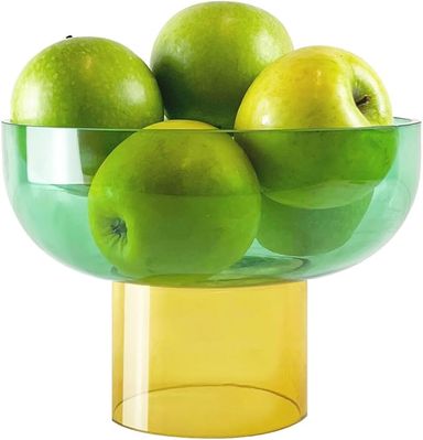 Amazon.com: Cloudnola Reversible Decorative Glass Bowl, Green and Yellow, 8" dia x 5.6", For Entertaining, Fruit Bowl, Centerpiece Bowl, Ideal Gift for Weddings, Birthday, Anniversary or Any Occasion: Home & Kitchen