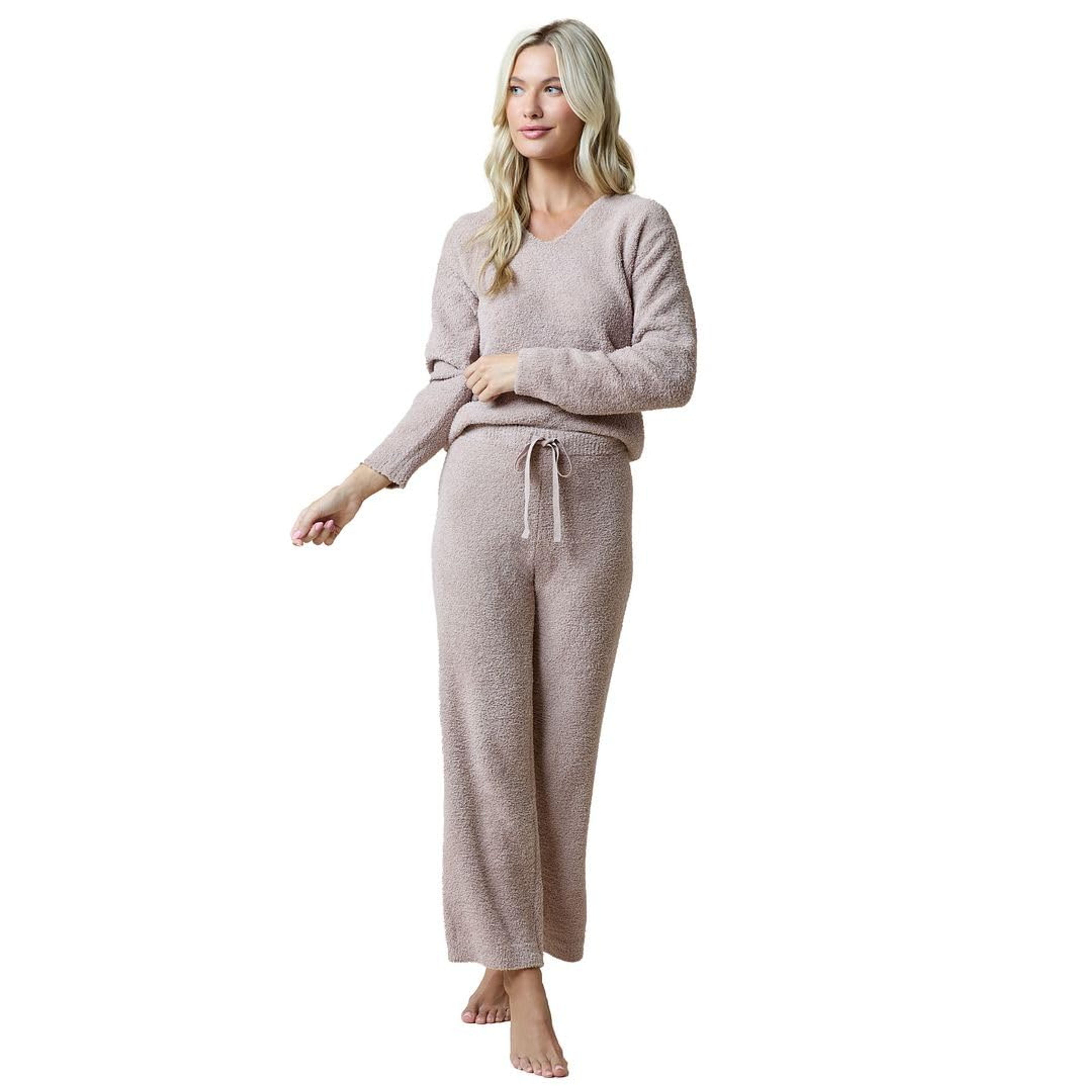 Softies Marshmallow V-Neck Women's Lounge Set Ultra Soft 2-Piece