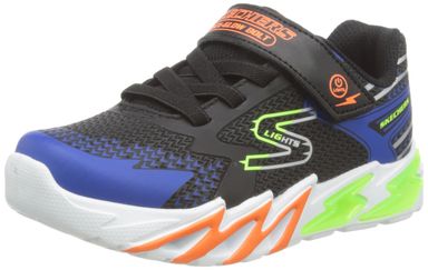 Skechers Unisex-Child Flex-Glow Bolt Sneaker 8 Toddler Black/Blue