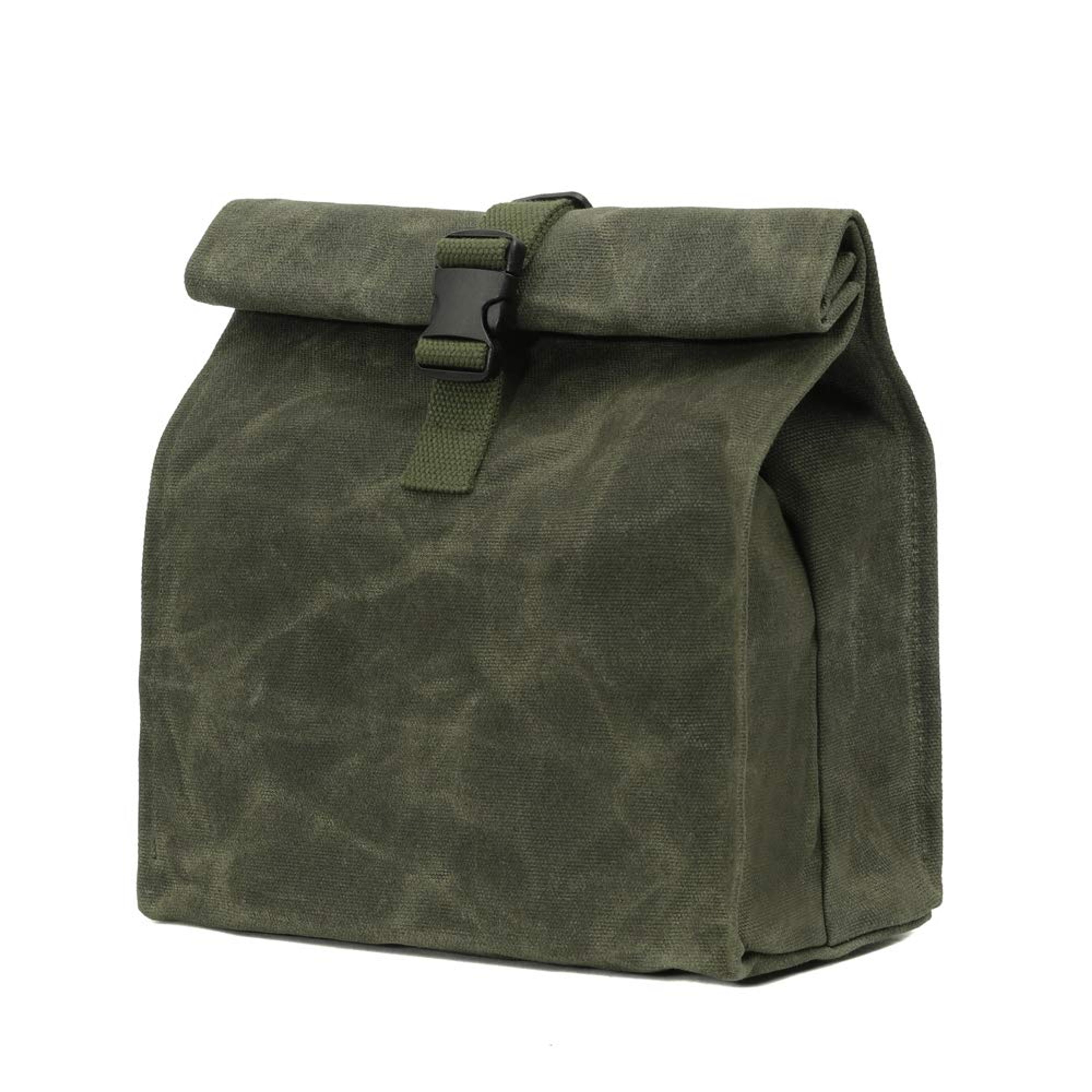 Sustainable Waxed Canvas Lunch Bag - Eco-Friendly, Green