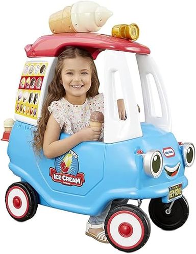 Amazon.com: Little Tikes Cozy Ice Cream Truck, Coupe Ride On Car, Kid and Parent Powered, Truck Music, Including Accessories- Gift for Kids, Toy Girls Boys Ages 1.5 to 5 Years Old : Toys & Games