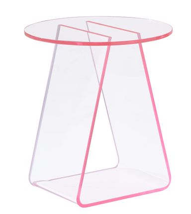 Acrylic End Table,Pink Side.Nightstand Coffee Table Coffee Table Living Room Bedroom18 inch High, 16x16 inch Table Top. …