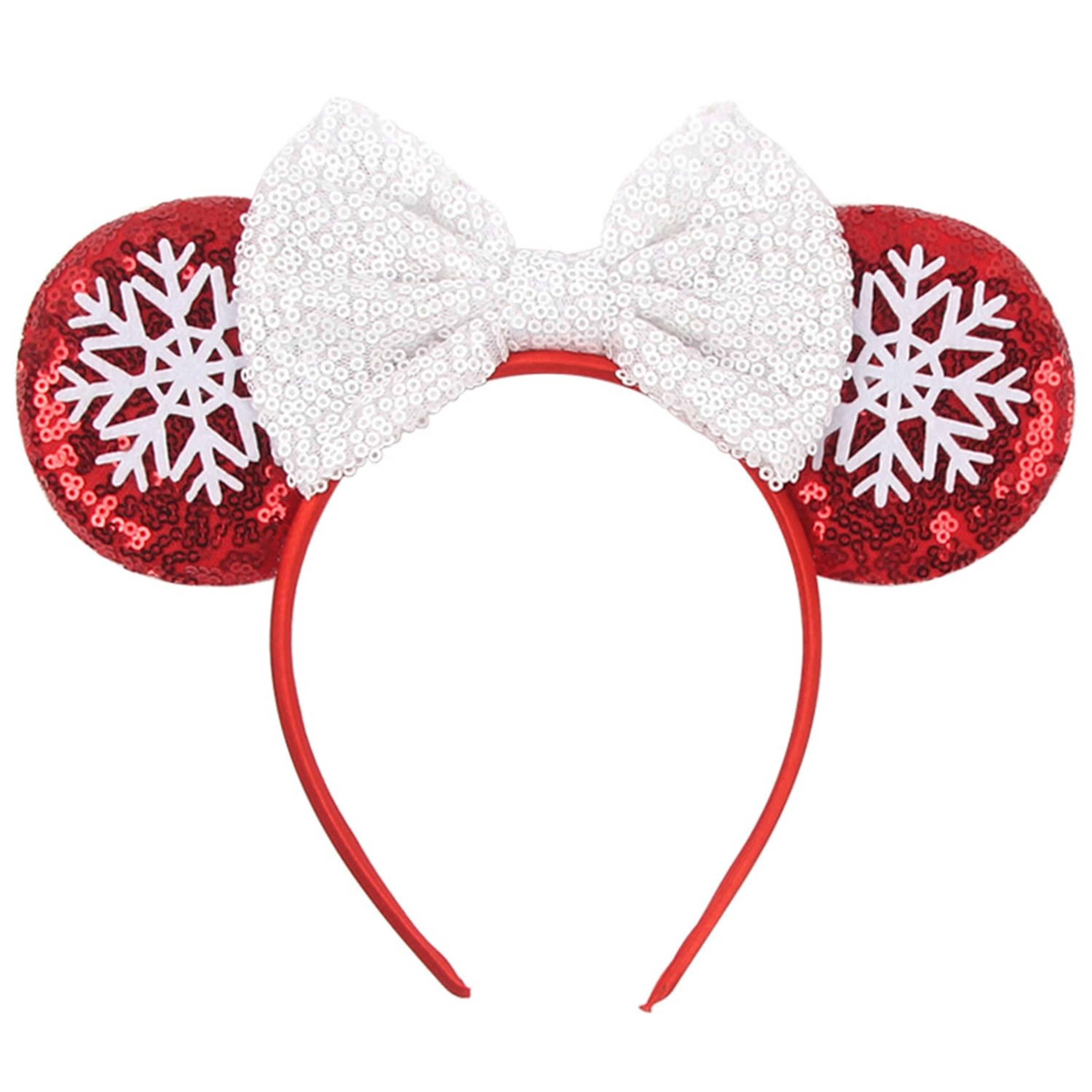 Pink Sequin Mouse Ears Donut Headband - Adjustable Disney Party Accessory