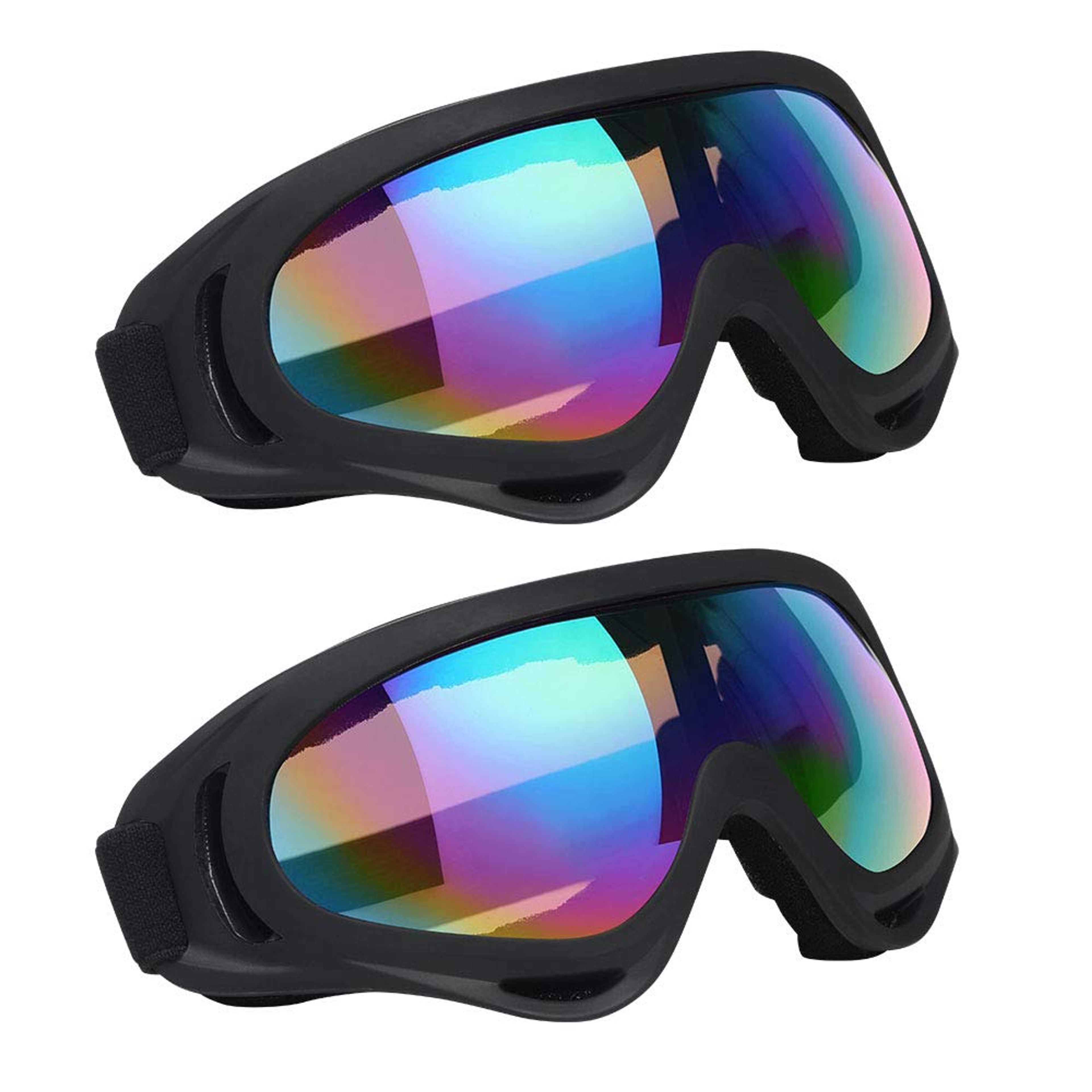 Occhiali da Sci Vicloon Professionali UV Protection Nero 2 Pezzi
