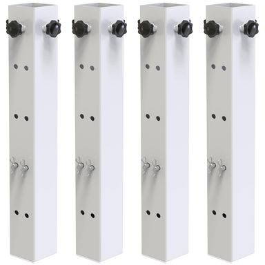 4 Pack Carbon Steel Dorm Bed Risers 2.4" Diameter Metal Bed Riser Tall Bed Riser for College Dorm Wooden Bed Frame, Table Adjust Height 3.2", 5.1", 8.1" or 11.2" (Fit for Bed Leg 1.5-2.3")