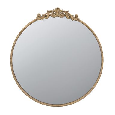 A&B Home Round Mirror, 30 inch Wall Mounted Mirrors with Circle Gold Metal Frame for Bathroom Bedroom Living Room Entryway (82189-GOLD-DS-amz)