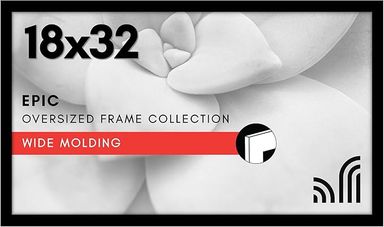Amazon.com - Americanflat 18x32 Poster Frame with Polished Plexiglass - Black Picture Frame - Wide Photo Frames Made of Engineered Wood for Vertical or Horizontal Wall Display - Epic Collection - Black