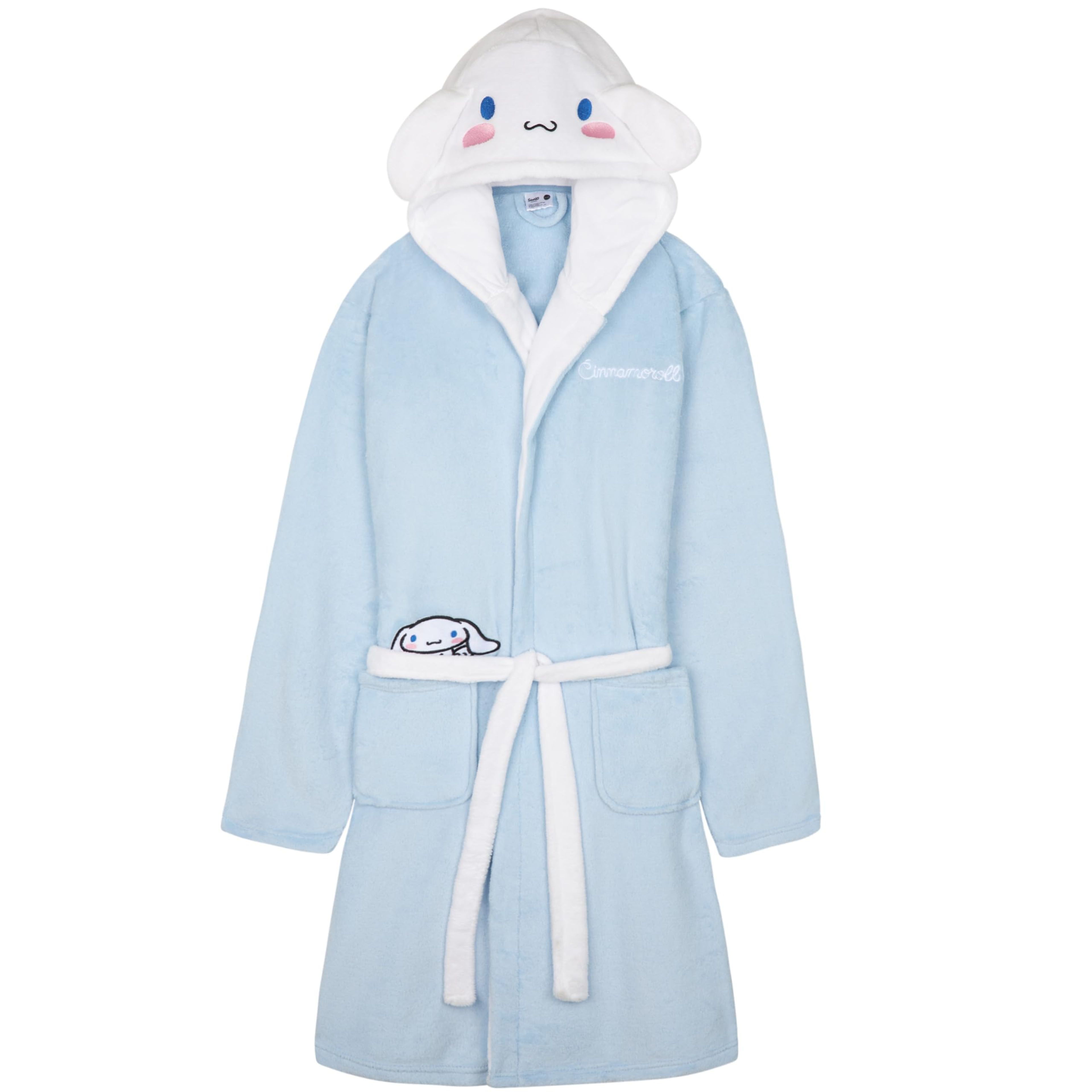 Hello Kitty Cinnamoroll Fleece Robe Women Small Blue Hooded