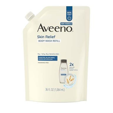 Amazon.com : Aveeno Skin Relief Fragrance-Free Body Wash with Triple Oat Formula, Gentle Daily Cleanser for Sensitive Skin Leaves Itchy, Dry Skin Soothed & Feeling Moisturized, Sulfate-Free, 36 fl. oz : Beauty & Personal Care