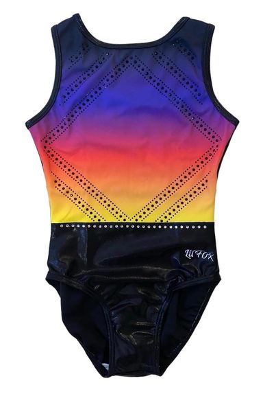 LIL'FOX Gymnastics Leotards for Girls - FAVORITES - Kids Dance, Tumbling, Acrobatics, Gymnastics Equipment Sunset Ombre Girls 14 - ASM