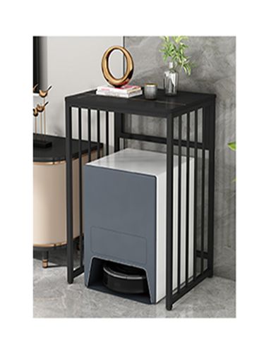 Tall Robot Vacuum Storage Rack, Modern Sweeping Robot Stand with Rock Board, Heavy-Duty Steel Frame, End Table for Living Room, Dorm Room & Entryway(Style5,50x40x63cm) 50x40x63cm Style5