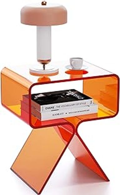 solaround Acrylic Coffee Table, Bedside Table, Living Room Table (Orange) : Amazon.it: Home & Kitchen