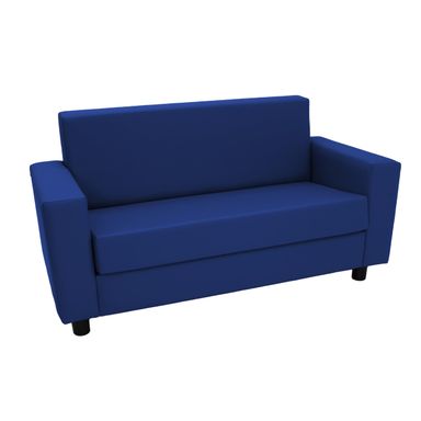 Factory Direct Partners SoftScape Inspired Playtime Classic Reading Sofa, Children's Commercial-Grade Upholstered Furniture for Home, Daycare, Preschool, Library; Comfy Modern Design - Blue, 14473-BL Sofa Blue