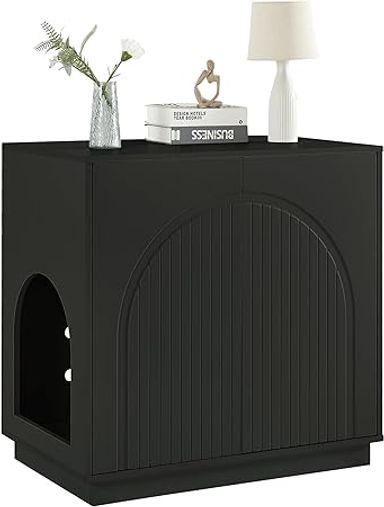 Amazon.com: MtuxuYR Cat Litter Box Furniture XL Litter Box Enclosure with Entrance Optional & Pressure Opener Doors,Multifunctional Enclosure Large Hidden Litter Box Storage Cabinet(Black) : Pet Supplies