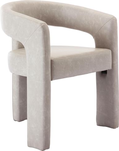 Faux Leather Chairs, Modern Upholstered Bedroom Vanity Chairs, Dining Chairs with Wooden Legs, Assembled Accent Armchairs for Dining Room/Living Room/Side, Grey