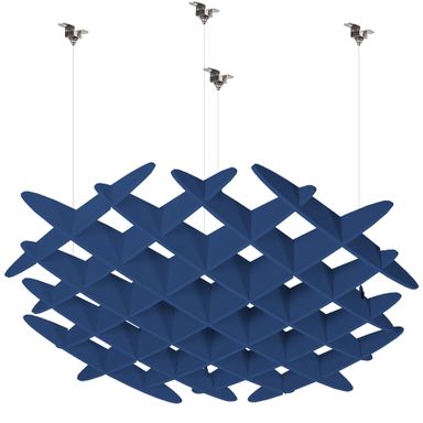 VIVO Acoustic Ceiling Waffle Panel, Hexagonal Hanging Sound Absorber, Modern Noise Reduction Chandelier, Navy Blue, PP-CW01NB