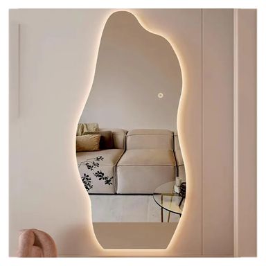 24x71 Inch Large Led Light Makeup Mirror Irregular Modern Dorm Makeup Mirror Asthetic Bedroom Mirrors,Mirrors, wzq1017