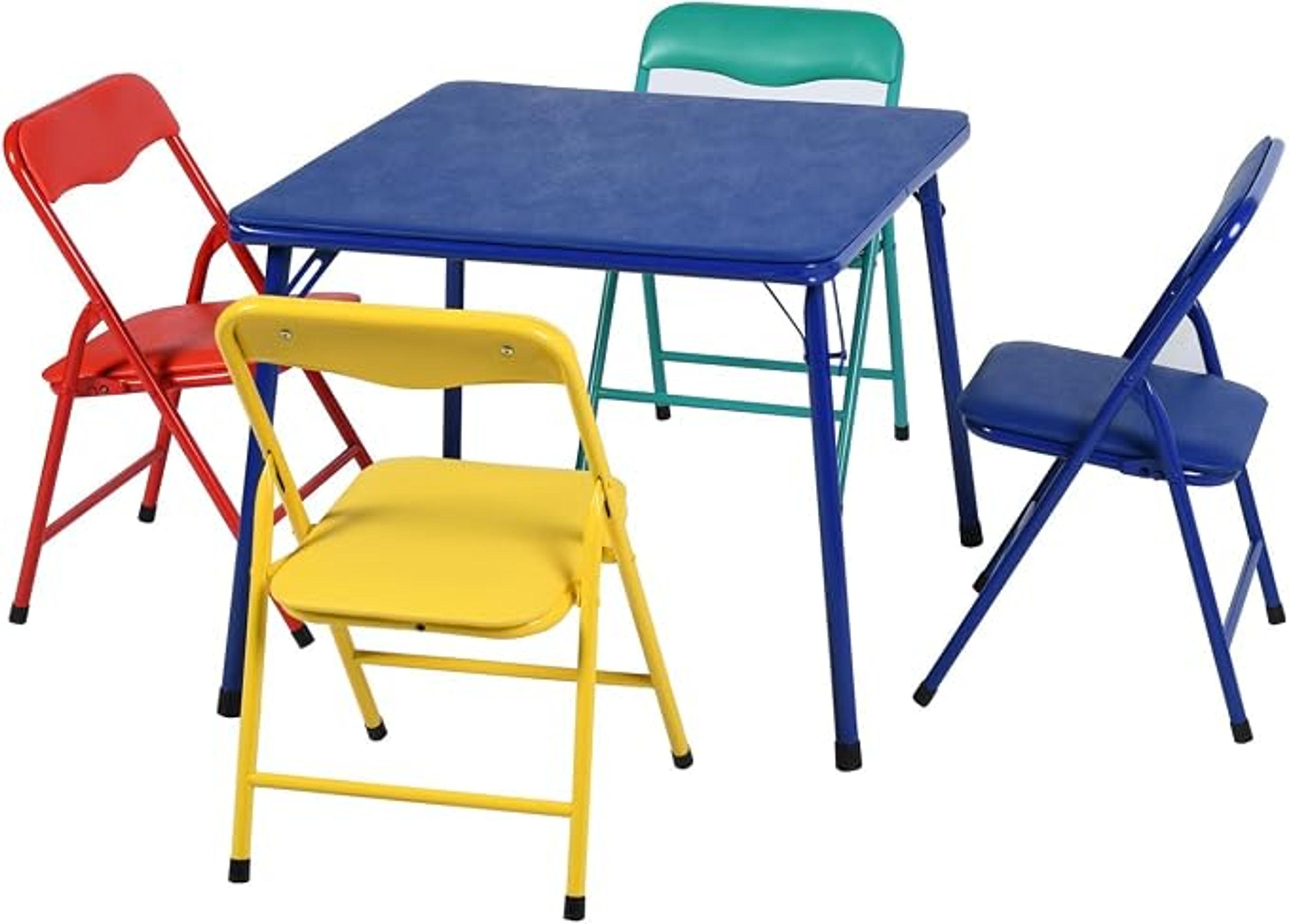 Homy Casa Kids Folding Table & 4 Chairs Set Multi-Color
