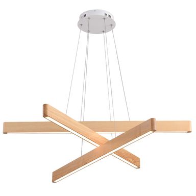 3-Light Solid Wood Natural Linear Pendant Light Modern LED Pendant Light Dimmable Chandelier for Dining Room Table Kitchen Island Living Room Ceiling - 45W Warm Light Adjustable Hanging Fixture Natural 39-3in