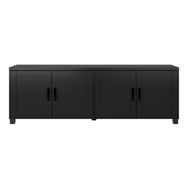 CorLiving Virlomi Contemporary Closed Storage Black TV Stand for TVs up to 85" - for Living Room, Large Media Cabinet, Entertainment Center, Modern TV Console