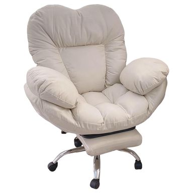 Office Desk Gaming Chair Lazy Sofa Armchair with Footrest for Bedroom White Recliner Chair for Home/Office/Study/Gaming